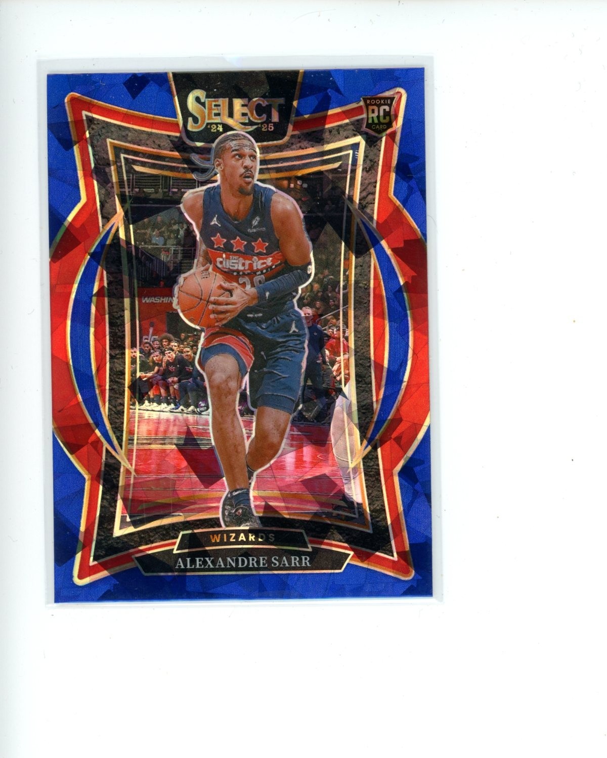 2024-25 Panini Select Blue Cracked Ice Prizm #73 Alexandre Sarr Rookie RC