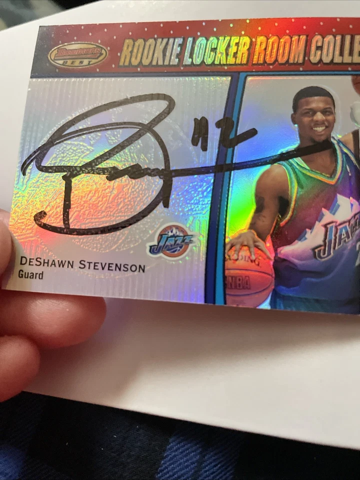 Firmado Deshawn Stevenson 2001 Bowmans Best #LRC15 novato autógrafo en persona Foto 3 de 4