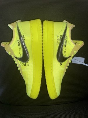 Nike Air Force 1 Low Off-White Volt Size 10.5 Used