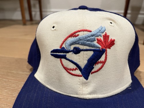 VTG New Era Toronto Blue Jays 7 1/2 Hat Cap 80s 90s Blue White Panel Pro Model - Picture 2 of 9