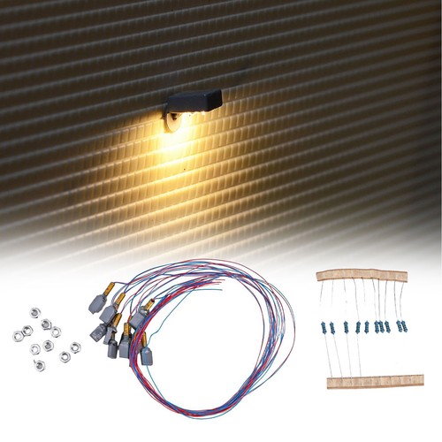 Painted Lights Street Bracket Light Light Model OO/HO Street Wall 10pcs - Picture 3 of 22