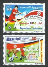 Juego completo de estampillas de la Copa Mundial de Fútbol 2006 Túnez