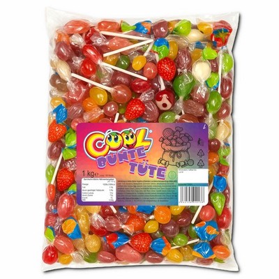 (5,49 /1kg) Cool Bunte Tüte, Bonbon-Lutscher-Mischung, 1000g Beutel