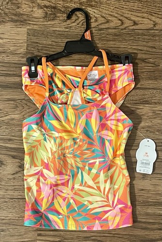 Wonder Nation Girls Tropical Palm Leaf 2 Piece Tankini Size Medium M 7-8 NWT