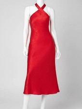 Adrianna by Adrianna Papell Women' Red Foil Halter Sleeveless Dress Size 8