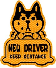 Reflective Student Driver Decal Sticker in Orange, Keep Distance Color: Orange