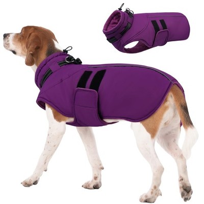 IECOii Winter Dog Coats for Large Dogs, Dog Snow Jacket with Built in Collar & R