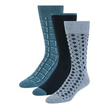Image of Ted Baker Men's Multi Pack of 3 Non Terry Crew Cotton Blend Socks, UK 7-11