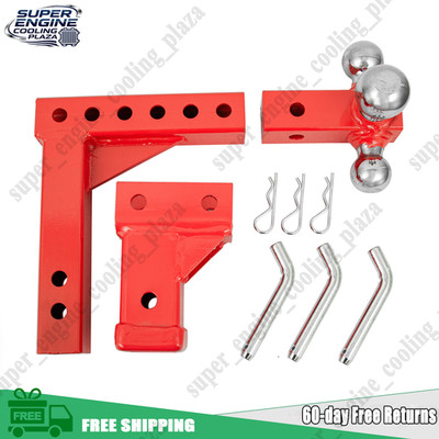 3-Way Tri Ball Adjustable Solid 2'' Receiver Triple Drop Turn Tow Hitch Mount US.