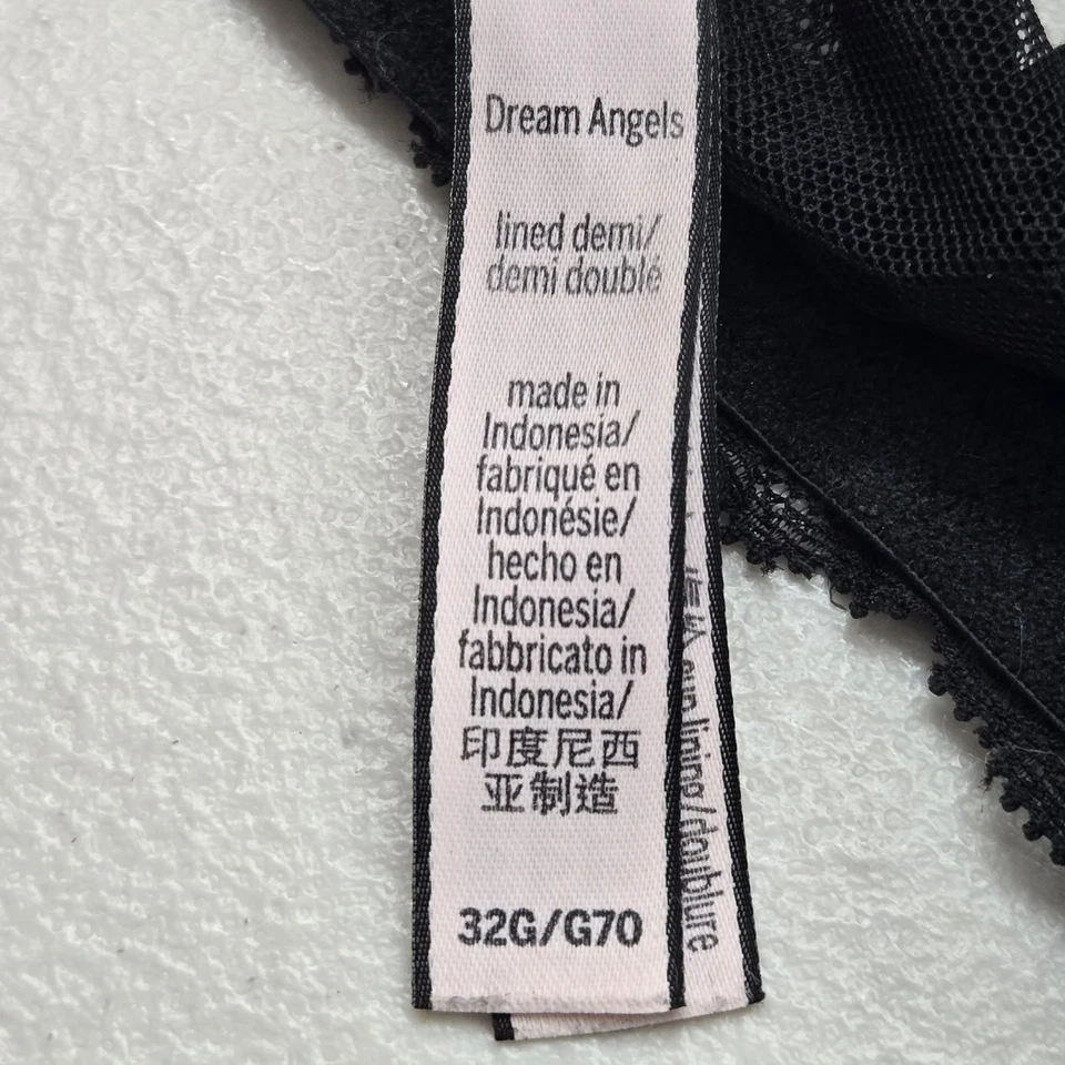 Victoria's Secret Women Bra 32G Black Dream Angels Lined Demi Underwired - Image 4 of 4