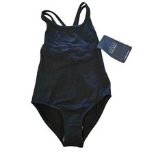 Lulli Dancewear Girls Sz 4 Basic Black Leotard Ballet Dance NEW