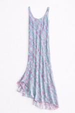 DVF Diane Von Furstenberg Italia Python Crest Ruffle Pink Blue Midi Dress $398 2