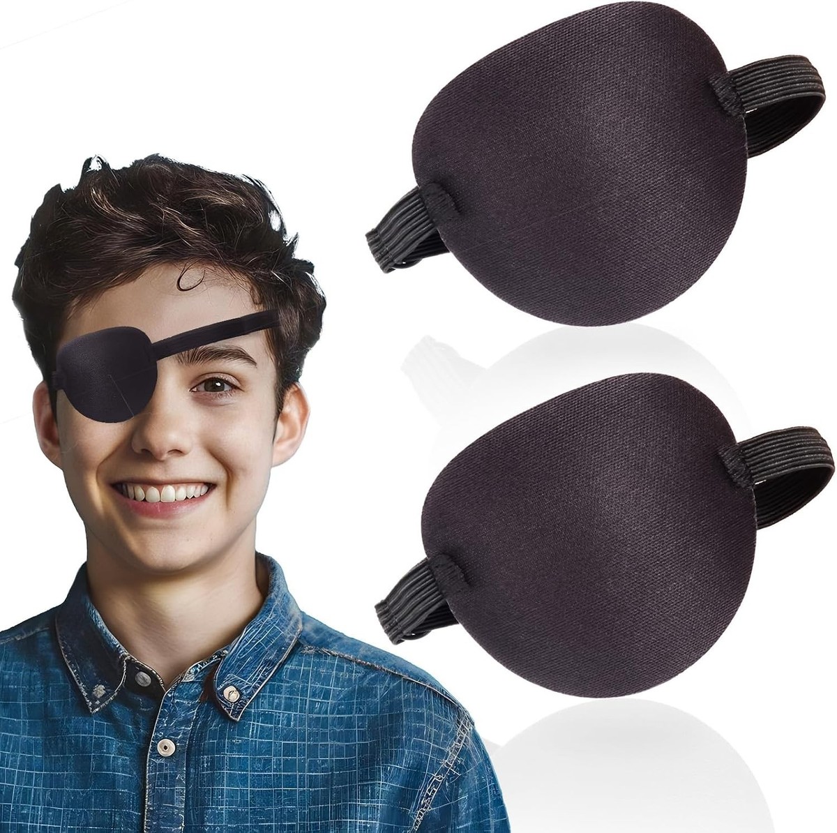 2-Piece Reusable 3D Adjustable Eye Patch Set for Adults - Comfort