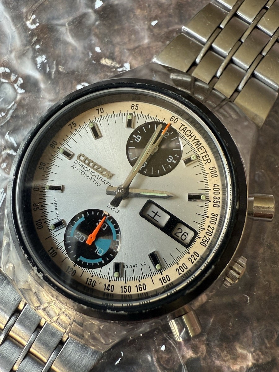 Vintage Citizen Challenge Timer Chronograph 4-901037 TA Panda Automatic Watch View 3