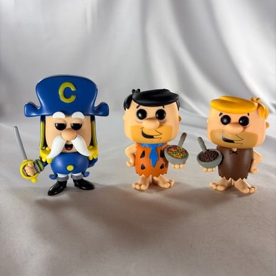 Lot of 3 Cereal Mascot Funko Pop Figures: Cap'n Crunch & Fruity Pebbles fred