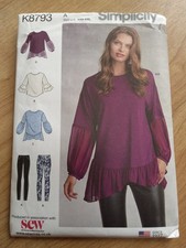 Simplicity K8793 Leggings and Tunics Pattern Sizes US XXS to XXL UK 4-26