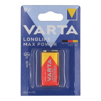 VARTA LONGLIFE MAX POWER ALKALINE 9V E-BLOCK 4722 6LR61 MN1604 (MHD 12.2029)