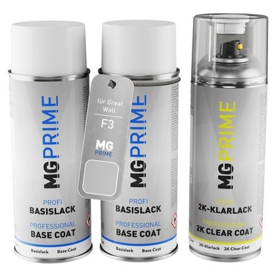 Autolack 2K Spraydosen für Great Wall F3 FB Ayers Grey Metallic Light Ayers Grey