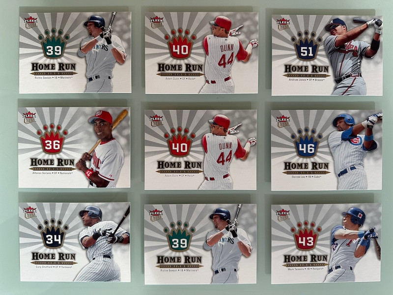 2006 Ultra Home Run Kings (Dunn, Teixeira, Soriano, Jones, Lee) Lot of (9) NM/MT