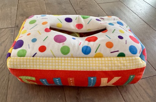 Montessori Tissue Box Sensory Toy for Baby Toddler Pull Sort Crinkle Colors