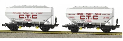 REE WB-623 - Set 2 wagons céréaliers CTC Esmery-Caron Magasins ruraux Ouest- HO