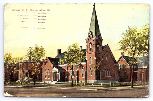 Alton ILLinois German M E Church Postcard A375 - 第 1/2 張圖片