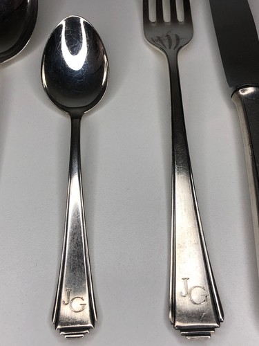 Antik Silber Besteck Set Löffel Gabel Messer 316 Gramm Germany Silberbesteck 800 - Bild 5 von 19