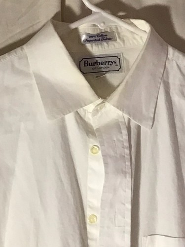 CAMICIA UOMO BURBERRY’S OF LONDON MANICA LUNGA BIANCA CON POLSINI FRANCESI, TAGLIA 16 1/2 - Foto 7 di 14