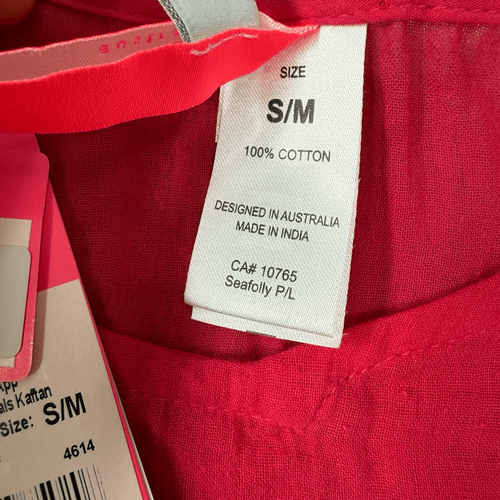 SEAFOLLY girls 100% cotton CERISE BEACH COVER-UP - SIZE S/M (3-5) NWT - Picture 2 of 3