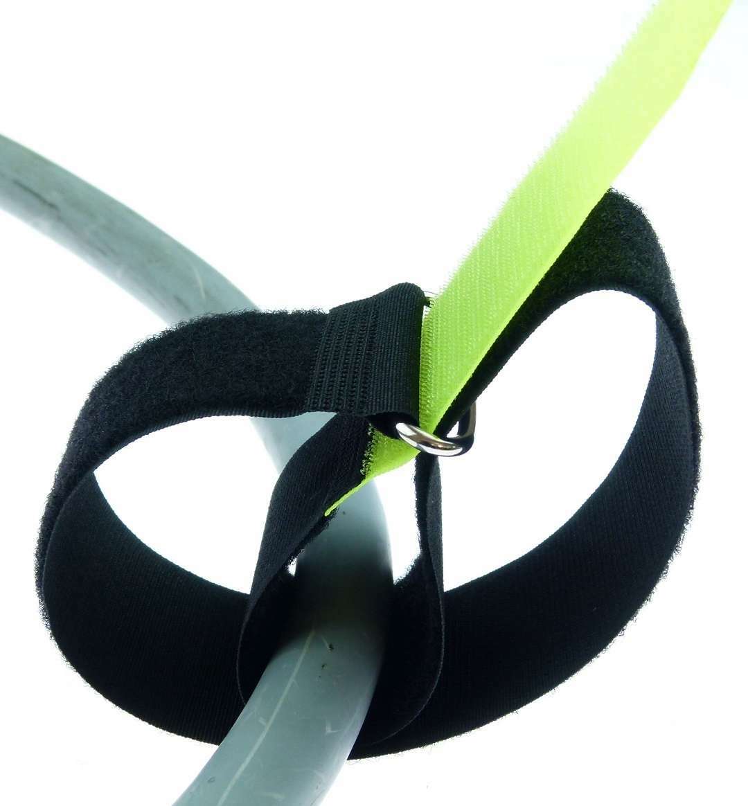 50x Klett-Kabelbinder NEON GELB, 30 Cm Lang, 25 Mm Breit, Mit Metall-Öse, Wiederverwendbar