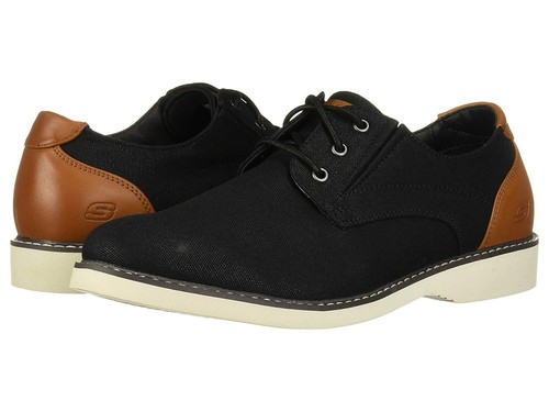 SKECHERS PARTON WILCON LACE-UP DRESS CASUAL MEN SHOES BLACK/BROWN SIZE 10.5 NEW