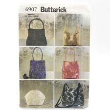 Butterick 6907 Evening Bags Purses w Shoulder Strap Craft Sewing Pattern