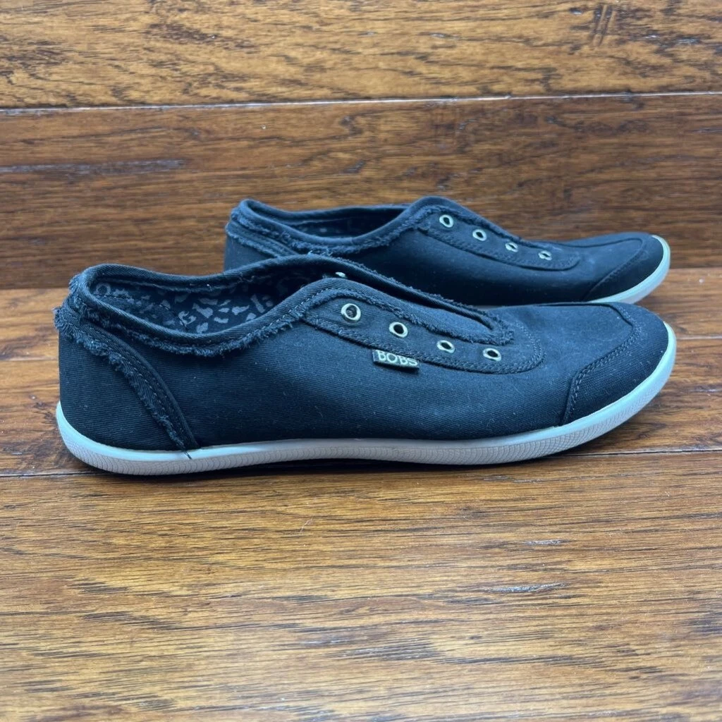 Bobs Sketchers Mens B Cute Casual Shoes Black Canvas Slip On 11