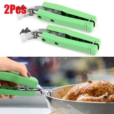 2x Tongs Kitchen Stainless Steel Exquisite Hot Bowl Pot Pan Gripper Clips Plate