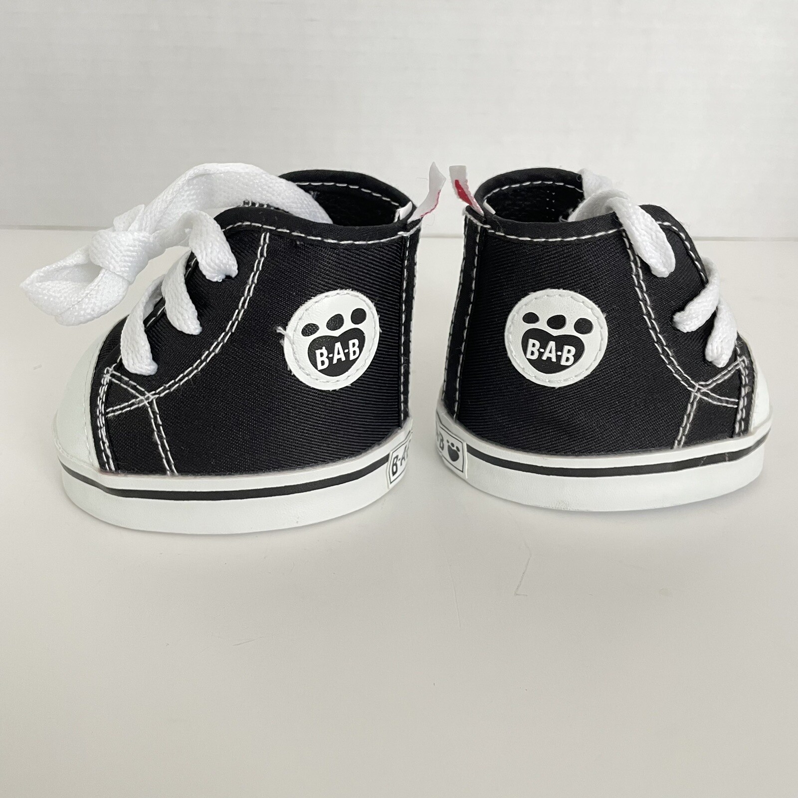 Build-A-Bear Black Converse Style High Top Sneakers Preppy Clean EUC