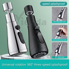 360° Kitchen Sink Faucet Tap Water Spray Head Swivel Extender Nozzle Replacement