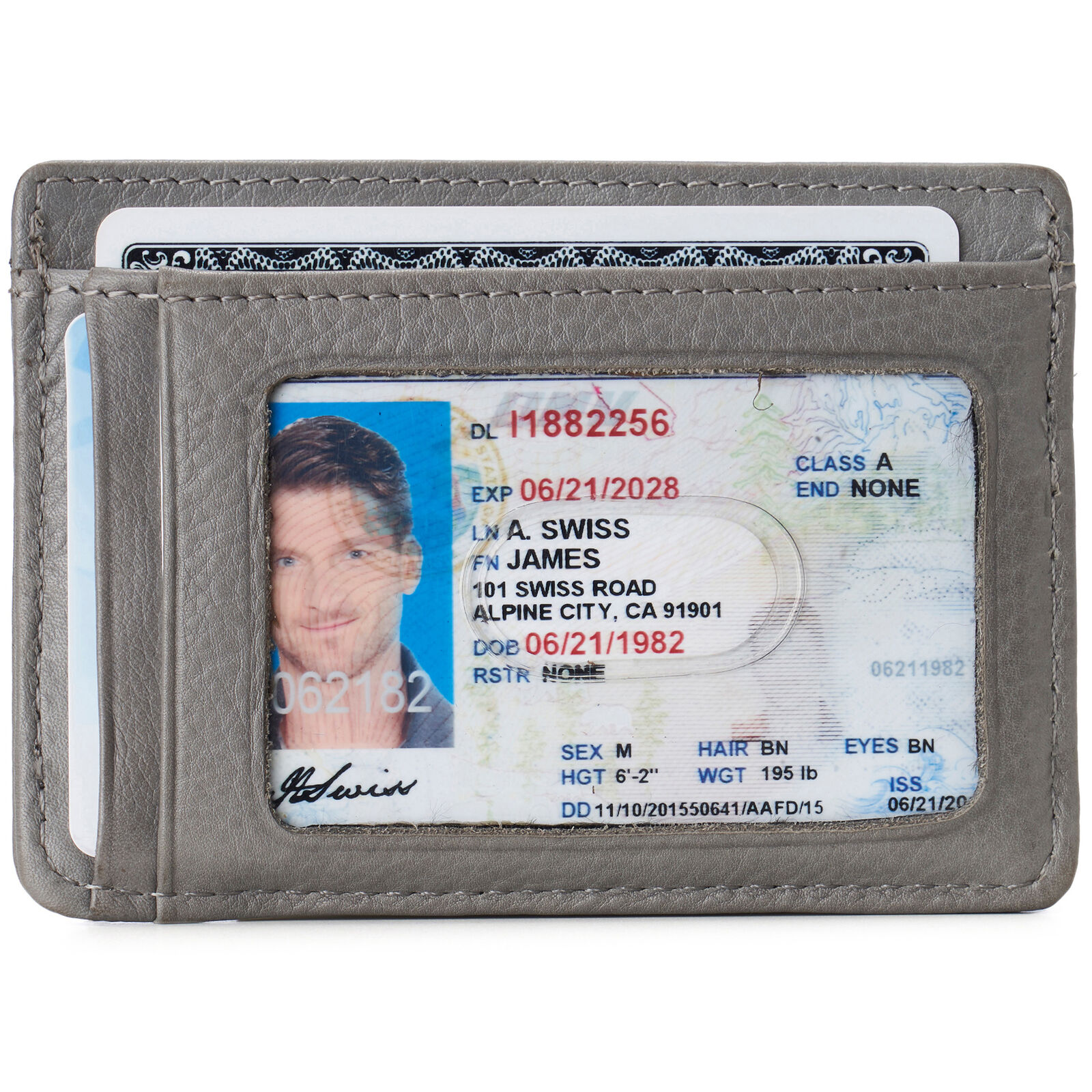 Alpine Swiss Mens RFID Money Clip Leather Minimalist Wallet Card Case ID Window