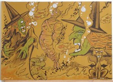 MICHAEL BENNETT original art, WATER WITCHES, 14 x 20, 2006, Halloween