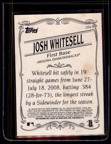2009 Topps 206 #289 Josh Whitesell Rookie - Picture 2 of 2
