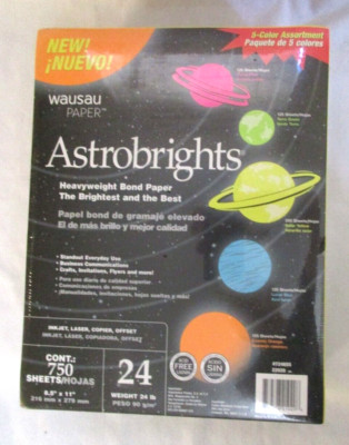 Astrobrights Bright Color Paper 24 Lb 750 Shts Orange Blue Yellow Pink Green