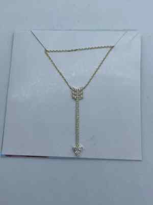 0.50Ct Round Cut VVS1 Diamond Arrow Pendant 16'' Free Chain 14K White Gold Finish