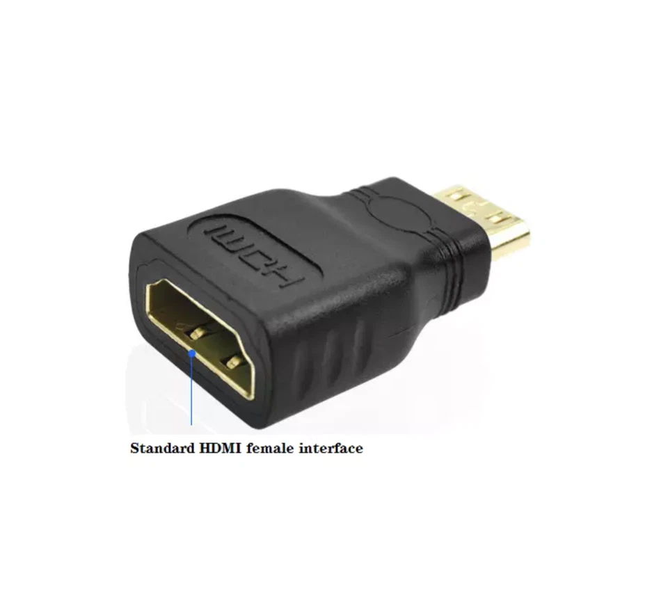 Mini HDMI Male to Standard HDMI Female Adapter Gold Plated HDTV 4K 1080p 3D - Image 2 of 4