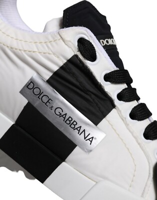 DOLCE & GABBANA Shoes White Black Leather Low Top Women DOLCE & GABBANA Shoes White Black Leather Low Top Women