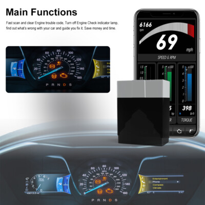 Automotive ELM327 Code Reader Bluetooth OBD2 Scanner Car Diagnostic Scan Tool 