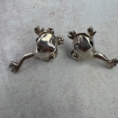 Tree Frog Earrings 925 Sterling Silver Vintage Bold Statement Cute Funny Gift