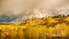 Landscape nature mountains clouds trees forest hills Custom Gaming Mat Desk