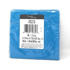 Creative Converting Touch of Color 2-Ply 50 Count Paper Beverage Napkins Turquoi