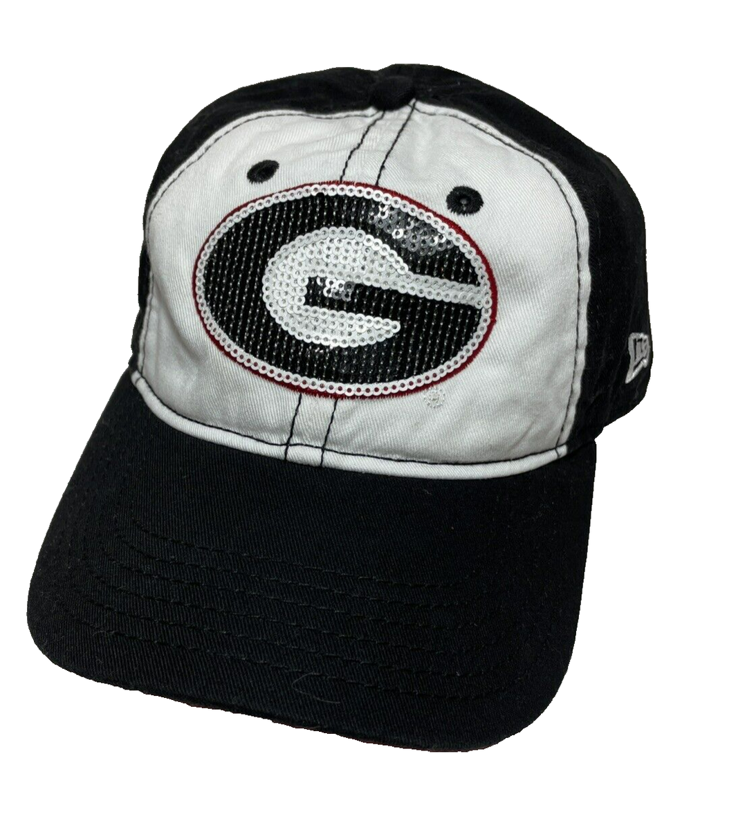 UGA Georgia Bulldogs Youth Black Red White Sequined Hat Cap New Era  Adjustable