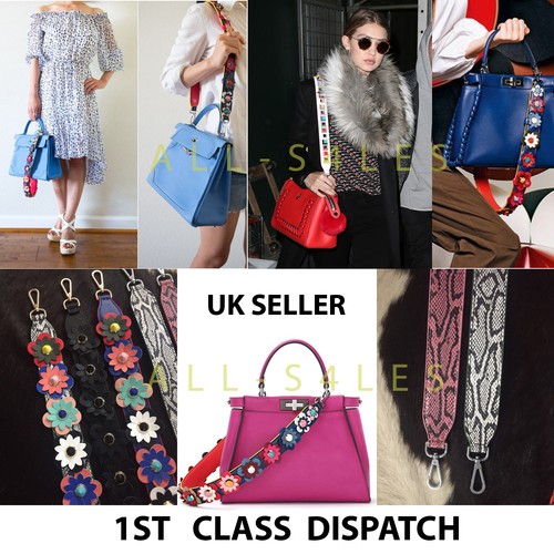 NEW Interchangeable Strap You Leather Shoulder Bag Camera Strap Studs Flowers