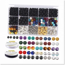 Premium 602Pcs Lava Beads Stone Kits - Create Stunning Chakra Bracelets with 8mm